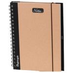 Nightingale Black Rustic Kraft Single Line Notepad (192 pgs) With Elastic Closure