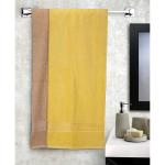 Lorena Cotton Yellow & Taupe Bath Towels 70x150 cm (Set of 2)