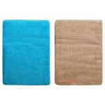 Lorena Cotton Turquoise & Taupe Bath Towels 70x150 cm (Set of 2)