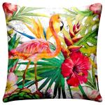 Bianca Nature Love Red & Green Swan Abstract Velvet Cushion Covers 40x40 cm