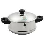 Coconut Flat Stainless Steel Milk Boiler with Lid 2.5 L