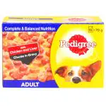 Pedigree Chicken and Liver Gravy Adult Dog Food 70 g (Pack of 15)