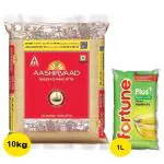 Aashirvaad Shudh Whole Wheat Chakki Atta 10 kg + Fortune Plus Refined Soyabean Oil 1 L