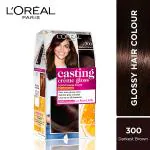 L'Oreal Paris Casting Creme Gloss Hair Color, 300 Darkest Brown 87.5gm+72ml