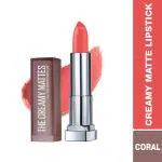 Maybelline New York Color Sensational Creamy Matte Lipstick, 635 Rock the Coral 3.9 gm