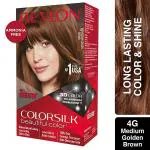 Revlon Colorsilk Beautiful Hair Color with Keratin 3D Color No Ammonia - Medium Golden Brown 4G (40ml+40ml+11.8ml) 1's