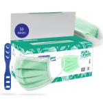 Care View 3 Ply Disposable Surgical Face Mask With Nose Pin - Green 50's