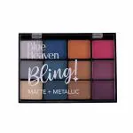 Blue Heaven Bling Matte + Metallic Eye Shadow Palette 12 in 1 Indie Vibe 22 gm