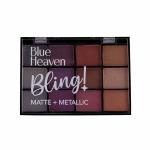 Blue Heaven Bling Matte + Metallic Eye Shadow Palette (Mix of 12) Cocktail Fever 22gm