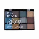 Blue Heaven Bling Matte + Metallic Eye Shadow Palette 12 in 1 Sorbet Pastel 22gm