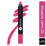 SUGAR Cosmetics Matte As Hell Crayon Lipstick - 02 Mary Poppins (Fuchsia) 2.8 gm