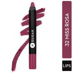 SUGAR Cosmetics Matte As Hell Crayon Lipstick - 32 Miss Rosa (Dusky Rose) 2.8 gm