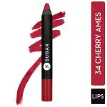 SUGAR Cosmetics Matte As Hell Crayon Lipstick - 34 Cherry Ames (Cool toned red) 2.8 gm