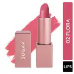 SUGAR Cosmetics Mettle Matte Lipstick - 02 Flora (Coral Pink) 3.6 gm