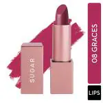 SUGAR Cosmetics Mettle Matte Lipstick - 08 Graces (Warm Fuchsia) 3.6 gm