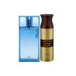 Ajmal Blu EDP Aquatic Woody Perfume And Wisal Dhahab Deodorant Fruity Floral Fragrance 290 ml