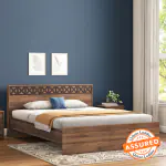 SimplyWud Macy Non Storage Bed (Bed Size : Single, Finish : Classic Walnut)