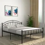 SimplyWud Arnold Metal Single Bed (Bed Size : Queen; Finish : Black)