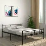 Simply Wud Weaver Metal Queen Bed (Finish : Black)