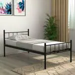 SimplyWud Weaver Metal Single Bed (Size : Single, Colour : Black)