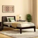 Urban Ladder Elwyn Non-Storage Single Bed -Finish- Teak (Finish : Mahogany; Bed Size : Single)