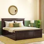 Urban Ladder Fidora Solid Wood Queen Size Storage Bed (4 Drawers, Mahogany Finish)