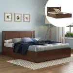 Urban Ladder Brandenberg Storage Bed (Solid Wood) (Bed Size : King; Finish : Dark Walnut; Storage Type : Box)