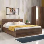 SimplyWud Zoey Storage Bed (Bed Size : Queen; Finish : Classic Walnut)