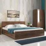 SimplyWud Zoey Storage Bed (Bed Size : King; Finish : Classic Walnut)