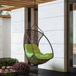 Urban Ladder Calabah Rattan Swing Chair with Long Chain in Brown Colour