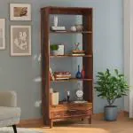 Urban Ladder Emerlane Solid Wood Bookshelf (Finish : Teak)