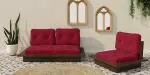 Urban Ladder Ankara Wooden Sofa (Raspberry) (Colour : Raspberry; Sofa Material : Solid_Wood)