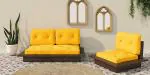 Urban Ladder Ankara Wooden Sofa (Matty Yellow) (Sofa Material : Solid_Wood; Seater : 1)