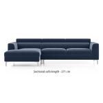 Urban Ladder Chelsea Sectional Fabric Sofa (Lapis Blue) (Sofa Type : Sectional; Seater : 3)