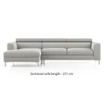 Urban Ladder Chelsea Sectional Fabric Sofa (Vapour Grey) (Sofa Type : Sectional; Seater :3)
