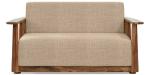 Urban Ladder Serra Wooden Sofa - Teak Finish (Sandshell Beige) (Sofa Material : Fabric; Seater : 2)