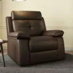 LazeOn Raphael 1 Seater Leatherette Recliner (Colour : Brown; Seater : One)