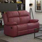 LazeOn Griffin Recliner (Seater : Two; Colour : Burgundy Leatherette)