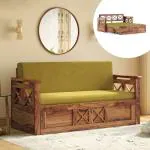 Urban Ladder Bram Sofa Cum Bed (Colour : Teak, Colour: Olive Green Honduras)