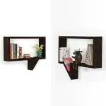 Urban Ladder Quote-Unquote Wall Shelves (Set Of 2) (Finish : Mahogany)