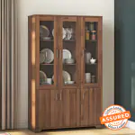 Urban Ladder Hubert 6 Door Kitchen Display Cabinet (Finish : Classic Walnut)
