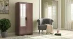 Urban Ladder Hilton 2 Door Wardrobe (Mirror : With; Configuration : Without Drawer; Finish : Spiced Acacia; Lock : With; Height : 5.95 Feet)