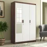 Urban Ladder Miller 3 Door Wardrobe (Finish : Two-Tone; Mirror : With; Configuration : Without Drawer; Lock : With)