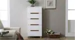Urban Ladder Oslo High Gloss Tall Chest Of Five Drawers (Finish : White)