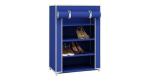 Simplywud Josh Collapsible Shoe Rack (Finish : Blue; Capacity : 12 Pair)