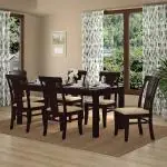 Urban Ladder Fabio Solid Wood Dining Chair - Set Of 2 (Finish : Mahogany; Set : Set Of 2; Colour : Holland Beige)