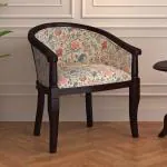 Urban Ladder Florence Armchair (Finish : Mahogany; Colour : Calico Floral)