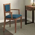 Urban Ladder Aurelio Study Chair (Finish : Teak; Colour : Delft Blue)