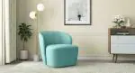 Urban Ladder Portia Fabric Accent Chair (Colour : Icy Turquoise)