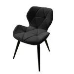 Finchfox Luxurious Dining Chairs With Black Powdered Coated Metal Legs (Colour : Black)